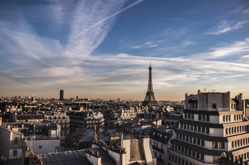 paris, eiffel tower, roof